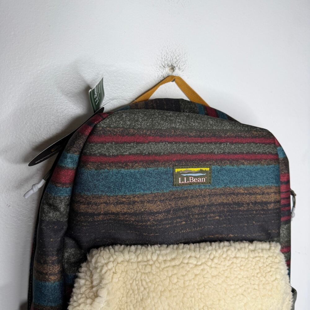 L.L.Bean Mountain Classic Cordura Sherpa Blanket Stripe Backpack NEW - Picture 3 of 6